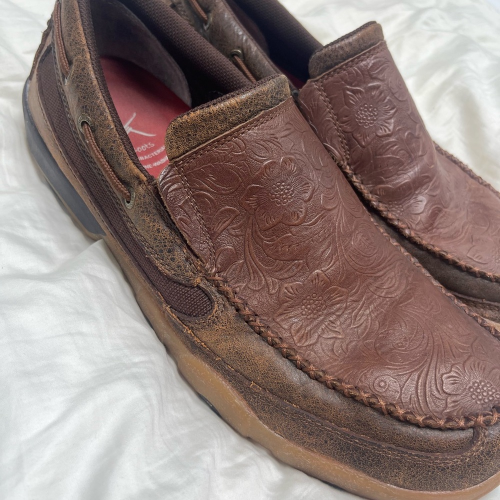 Twisted X Brown Leather Moccasin Slip-Ons
